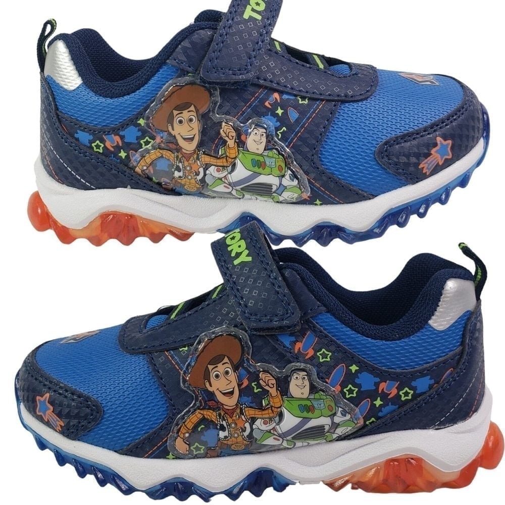 Disney Pixar Toy Story Boy's Lighted Athletic Sneaker, Blue/Green‎ size 6 New
